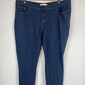 Vintage Designs lightweight ankle stretch denim blue jeans size 18W EUC